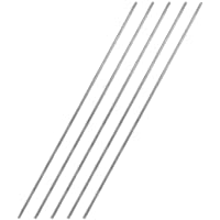 sourcing map 2 mm x 300 mm 304 Acero Inoxidable Sólida Redonda Varilla para Bricolaje Artesanal - 5uds
